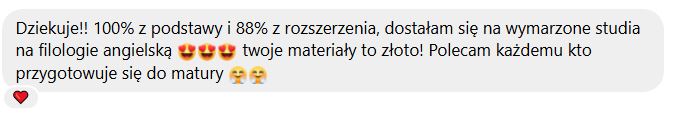 Opinia o kursie maturalnym z angielskiego 5